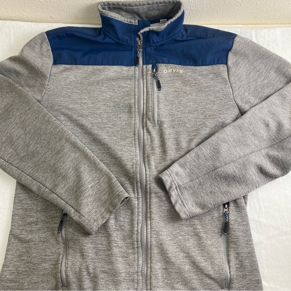 Orvis Jacket EGray Blue Bonded Mesh Full Zip Fleece Outdoors Men’s  Sz M - Picture 4 of 16